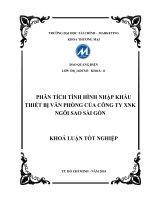 KHOÁ LUẬN TỐT NGHIỆP TẠI CÔNG TY XNK NGÔI SAO SÀI GÒN