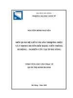 Mối quan hệ giữa tài sản thương hiệu và ý định chuyển đổi mạng viễn thông di động – nghiên cứu tại thị trường đà nẵng 
