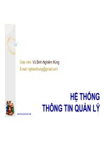 HỆ THỐNG hệ THỐNG THÔNG TIN QUẢN lý THÔNG TIN QUẢN lý 