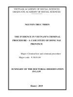 Chứng minh trong tố tụng hình sự việt nam từ thực tiễn tỉnh đồng nai tt tiếng anh 