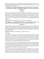 ẢNH HƯỞNG của HÌNH ẢNH điểm đến, GIÁ TRỊ cảm xúc tới sự hài LÒNG và TÍNH TRUNG THÀNH của DU KHÁCH NGHIÊN cứu TRƯỜNG hợp THÀNH PHỐ đà lạt 