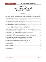 ĐỀ CƯƠNG CHƯƠNG TRÌNH đại học đề CƢƠNG NGUYÊN lý THỐNG kê PHẦN lý THUYẾT 