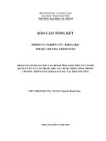 Khảo sát đánh giá nhu cầu bồi dưỡng giáo viên và cán bộ quản lý các cấp ở khu vực được phân công trong chương trình ETEP 