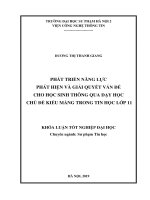 Phát triển năng lực phát hiện và giải quyết vấn đề cho học sinh thông qua dạy học chủ đề kiểu mảng trong Tin học lớp 11_2