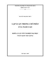 Luận văn sư phạm Lập luận trong Chí phèo của Nam Cao
