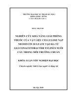 Nghiên cứu khả năng giải phóng thuốc của vật liệu cellulose nạp Neomycin Sulfate tạo ra từ Gluconacetobacter xylinus nuôi cấy trong môi trường chuẩn_2