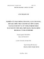 NGHIÊN cứu đặc điểm lâm SÀNG, cận lâm SÀNG, kết QUẢ điều TRỊ và ĐÁNH GIÁ TIÊN LƢỢNG tái XUẤT HUYẾT và tử VONG ở BỆNH NHÂN XUẤT HUYẾT TIÊU hóa TRÊN BẰNG THANG điểm
