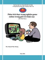 Phân tích thực trạng nghiện game online trong giới trẻ hiện nay 