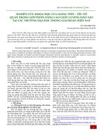 NGHIÊN cứu KHOA học của GIẢNG VIÊN – yếu tố QUAN TRỌNG góp PHẦN NÂNG CAO CHẤT LƯỢNG đào tạo tại các TRƯỜNG đại học TRONG GIAI đoạn HIỆN NAY 