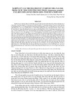 NGHIÊN cứu các PHƯƠNG PHÁP xử lý KHÍ OXY hòa TAN (DO) TRONG nước THẢI NUÔI tôm CHÂN TRẮNG (litopenaeus vannamei) ở xã điền môn, HUYỆN PHONG điền, TỈNH THỪA THIÊN HUẾ 