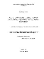 Luận văn thạc sỹ - Nâng cao chất lượng nguồn nhân lực tại công ty CP Nam Tiệp