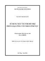 Ứng dụng máy vector hỗ trợ phân loại công văn theo lĩnh vực