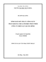 Tính toán bù tối ưu công suất phản kháng cho lưới điện phân phối công ty điện lực Quảng Bình