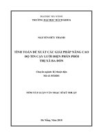 Tính toán, đề xuất các giải pháp nâng cao độ tin cậy lưới điện phân phối thị xã Ba Đồn