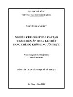 Nghiên cứu giải pháp cải tạo trạm biến áp 110kV Lệ Thủy sang chế độ không người trực