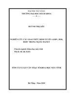 Nghiên cứu các giao thức định tuyến AODV, DSR, DSDV trong mạng MANET