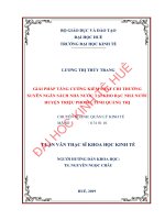 Giải pháp tăng cường kiểm soát chi thường xuyên ngân sách nhà nước tại Kho bạc Nhà nước huyện Triệu Phong, tỉnh Quảng Trị