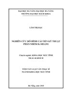 Nghiên cứu mô hình cải tiến kỹ thuật phân nhóm K-means