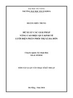 Đề xuất các giải pháp nâng cao hiệu quả kinh tế lưới điện phân phối thị xã Ba Đồn