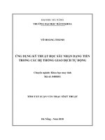 Ứng dụng kỹ thuật học sâu nhận dạng tiền trong các hệ thống giao dịch tự động