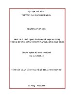 Thiết kế, chế tạo và đánh giá hiệu suất hệ thống hướng sáng tấm pin năng lượng mặt trời