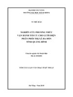 Nghiên cứu phương thức vận hành tối ưu cho lưới điện phân phối thị xã Ba Đồn - tỉnh Quảng Bình