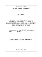 Xây dựng cây lỗi và ứng dụng logic mờ để chẩn đoán sự cố tiềm ẩn trong máy biến áp lực