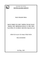 luân văn thạc sĩ kinh tế Hoàn thiện tổ chức