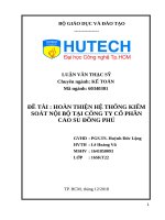HOÀN THIỆN HỆ THỐNG KIỂM SOÁT NỘI BỘ TẠI CÔNG TY CỔ PHẦN CAO SU ĐỒNG PHÚ