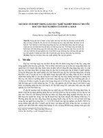 DẠY HỌC TÍCH HỢP TRONG GIÁO DỤC NGHỀ NGHIỆP THEO LÍ THUYẾTHỌC TẬP TRẢI NGHIỆM CỦA DAVID A. KOLB