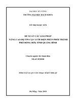 Đề xuất giải pháp nâng cao độ tin cậy cung cấp điện lưới điện phân phối thành phố Đồng Hới, tỉnh Quảng Bình