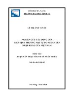 Nghiên cứu tác động của hiệp định thương mại tự do ASEAN đến nhập khẩu của việt nam 