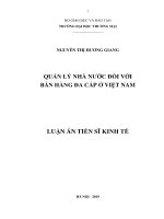 Quản lý Nhà nước đối với bán hàng đa cấp ở Việt Nam