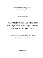 Phát triển năng lực giao tiếp cho học sinh thông qua chủ đề tin học và xã hội lớp 10 