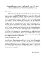 TỶ GIÁ HỐI ĐOÁI VÀ XUẤT NHẬP KHẨU CỦA VIỆT NAM TRONG CHIẾN TRANH THƯƠNG MẠI MỸ TRUNG