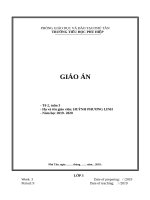 giáo án tiếng anh tiểu học tuần 3