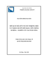 Mối quan hệ giữa tài sản thương hiệu và ý định chuyển đổi mạng viễn thông di động – nghiên cứu tại thị trường đà nẵng 