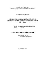 Luận văn thạc sỹ - Năng lực cạnh  tranh  của  ngân  hàng TMCP Sài Gòn - Thực trạng và các giải pháp
