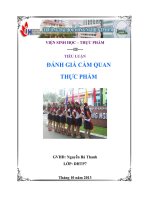 BÁO CÁO ĐÁNH GIÁ CẢM QUAN  PHÉP THỬ PHÂN BIỆT