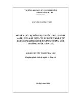 Nghiên cứu sự hấp thụ thuốc diclofenac natri của vật liệu cellulose tạo ra từ gluconacetobacter xylinus trong môi trường nước dừa già 