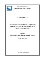Nghiên cứu tác động của hiệp định thương mại tự do ASEAN đến nhập khẩu của việt nam 