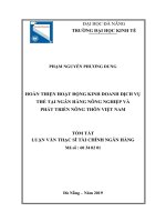 Hoàn thiện hoạt động kinh doanh dịch vụ thẻ tại ngân hàng nông nghiệp và phát triển nông thôn việt nam (tt) 