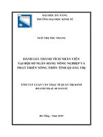 Đánh giá thành tích nhân viên tại hội sở ngân hàng nông nghiệp và phát triển nông thôn tỉnh quảng trị 