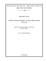 Luận án tiến sĩ kinh tế  chính sách kiều hối phục vụ phát triển kinh tế việt nam 
