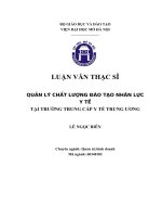 Luận văn thạc sỹ - Quản lý chất lượng đào tạo nhân lực Y tế tại Trường Trung cấp Y tế Trung ương