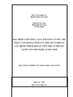 đê cương NKTN ĐẶC ĐIỂM LÂM SÀNG, CẬN LÂM SÀNG  VÀ MỨC ĐỘ NHẠY CẢM KHÁNG SINH CỦA MỘT SỐ VI KHUẨN GÂY BỆNH NHIỄM KHUẨN TIẾT NIỆU Ở TRẺ EM TẠI KHOA TIM MẠCH BV SẢN NHI 