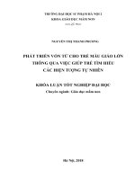 Phát triển vốn từ cho trẻ mẫu giáo lớn thông qua việc giúp trẻ tìm hiểu các hiện tượng tự nhiên 