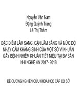 NKTN ĐẶC ĐIỂM LÂM SÀNG, CẬN LÂM SÀNG  VÀ MỨC ĐỘ NHẠY CẢM KHÁNG SINH CỦA MỘT SỐ VI KHUẨN GÂY BỆNH NHIỄM KHUẨN TIẾT NIỆU Ở TRẺ EM TẠI KHOA TIM MẠCH BV SẢN NHI