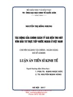 TÁC ĐỘNG CỦA CHÍNH SÁCH TỶ GIÁ ĐẾN THU HÚT VỐN ĐẦU TƯ TRỰC TIẾP NƯỚC NGOÀI Ở VIỆT NAM