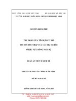 TÁC ĐỘNG CỦA TÍN DỤNG VI MÔ ĐỐI VỚI THU NHẬP CỦA CÁC HỘ NGHÈO Ở KHU VỰC ĐÔNG NAM BỘ